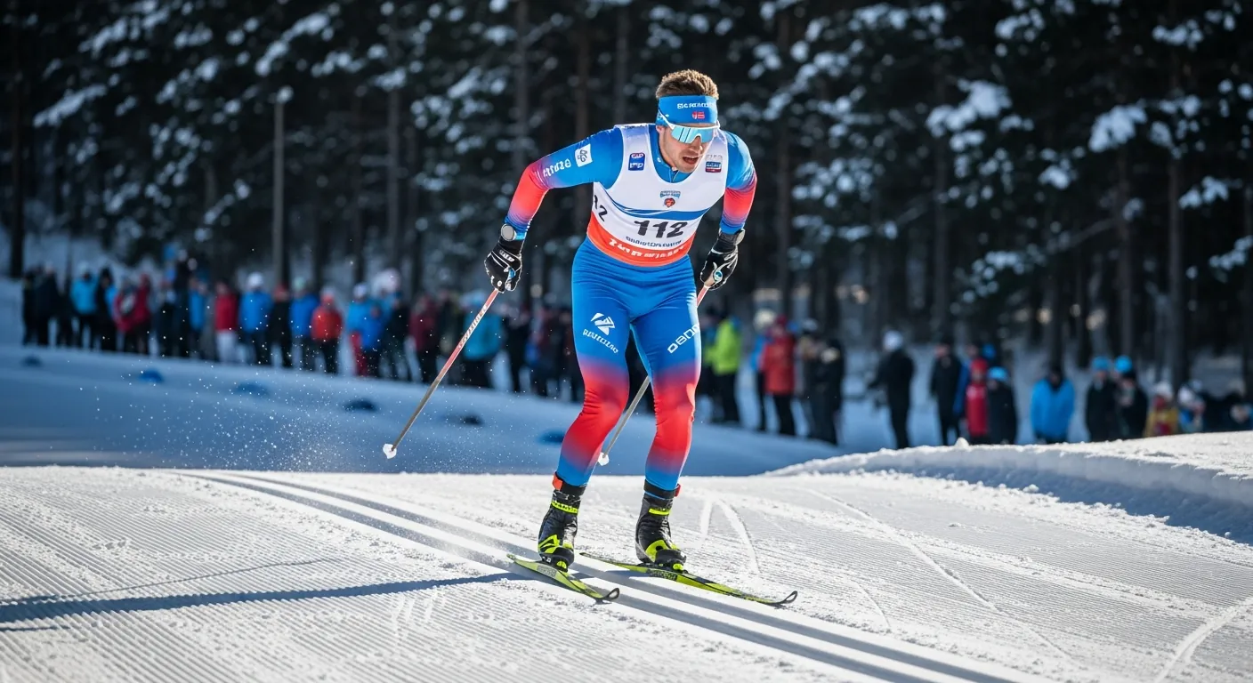 Ansgar Evensen i langrennssprint med startnummer