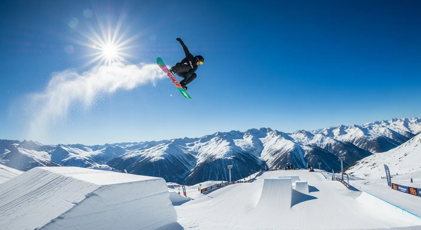 Silje Norendal i lufta under slopestyle med snowboard